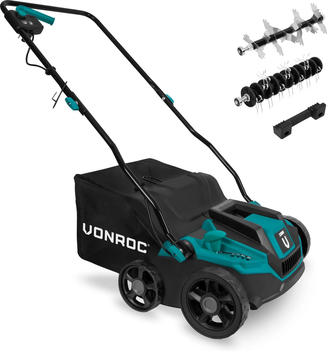 VONROC Elektrische Verticuteermachine - Gazonbeluchter – 1300W – Maaibreedte 320 Mm – 4 Dieptestanden (12/9/6/3 Mm) – Incl. 35L. Opvangbak 3 VONROC Elektrische Verticuteermachine - Gazonbeluchter – 1300W – Maaibreedte 320 Mm – 4 Dieptestanden (12/9/6/3 Mm) – Incl. 35L. Opvangbak