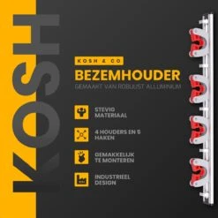 Merkloos Stevige Bezemhouder - Aluminium - Ophangsysteem Bezem - 5 Haken & 4 Houders - Gereedschaphouder - Opbergsysteem 11 Merkloos Stevige Bezemhouder - Aluminium - Ophangsysteem Bezem - 5 Haken & 4 Houders - Gereedschaphouder - Opbergsysteem -Tuingereedschap Winkel 1198x1200 1