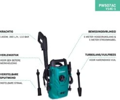 VONROC Hogedrukreiniger V14C-1 - 1400W – 110 Bar – 390 L/h – Compact - Incl. 5m Slang, Spuitstukken En Accessoires -Tuingereedschap Winkel 1200x1008 1