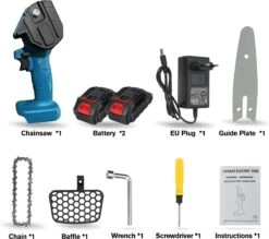 Merkloos Mini Accu Kettingzaag - 4 Inch Elektrische Boomzaag - Handkettingzaag - Met 2 Accu En 1 Oplader - Voor Tuinboom Ranch Bomen Snijden Hout- Blauw 31 Merkloos Mini Accu Kettingzaag - 4 Inch Elektrische Boomzaag - Handkettingzaag - Met 2 Accu En 1 Oplader - Voor Tuinboom Ranch Bomen Snijden Hout- Blauw -Tuingereedschap Winkel 1200x1062