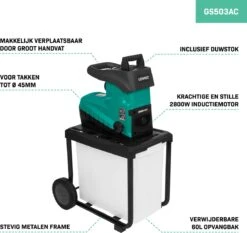 VONROC Stille Hakselaar/Shredder 2800W – Voor Takken Tot Ø45mm – Incl. 60L Opvangbak & Duwstok 12 VONROC Stille Hakselaar/Shredder 2800W – Voor Takken Tot Ø45mm – Incl. 60L Opvangbak & Duwstok -Tuingereedschap Winkel 1200x1134 2