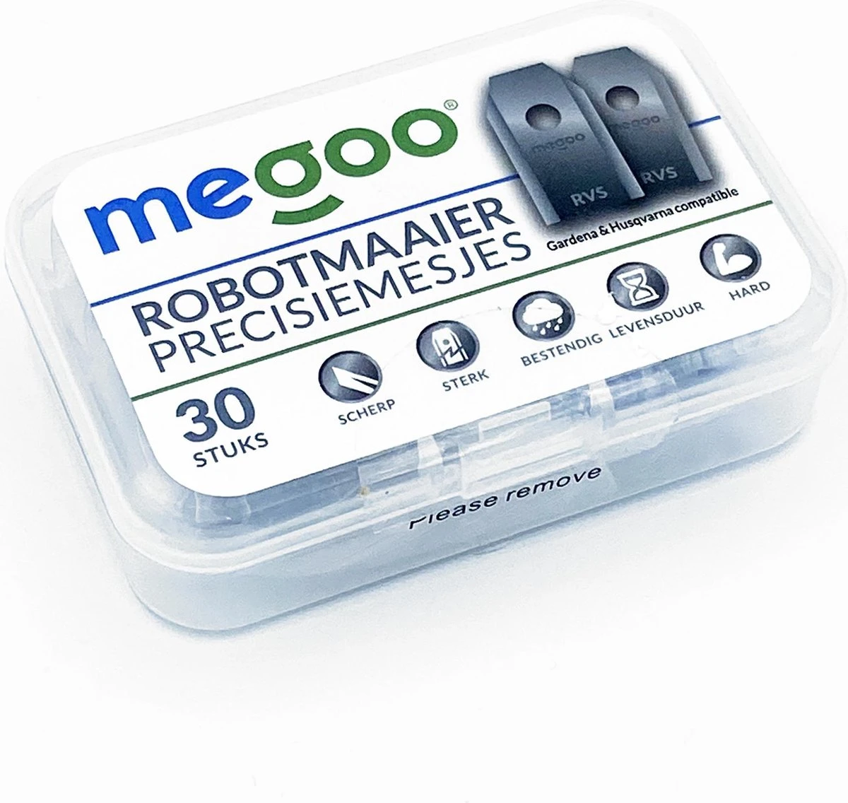 Mesjes Voor Husqvarna Automower - Reservemessen Voor Gardena Robotmaaier - 30st - RVS - Plastic Box - Megoo® 9 Mesjes Voor Husqvarna Automower - Reservemessen Voor Gardena Robotmaaier - 30st - RVS - Plastic Box - Megoo® - Afbeelding 7