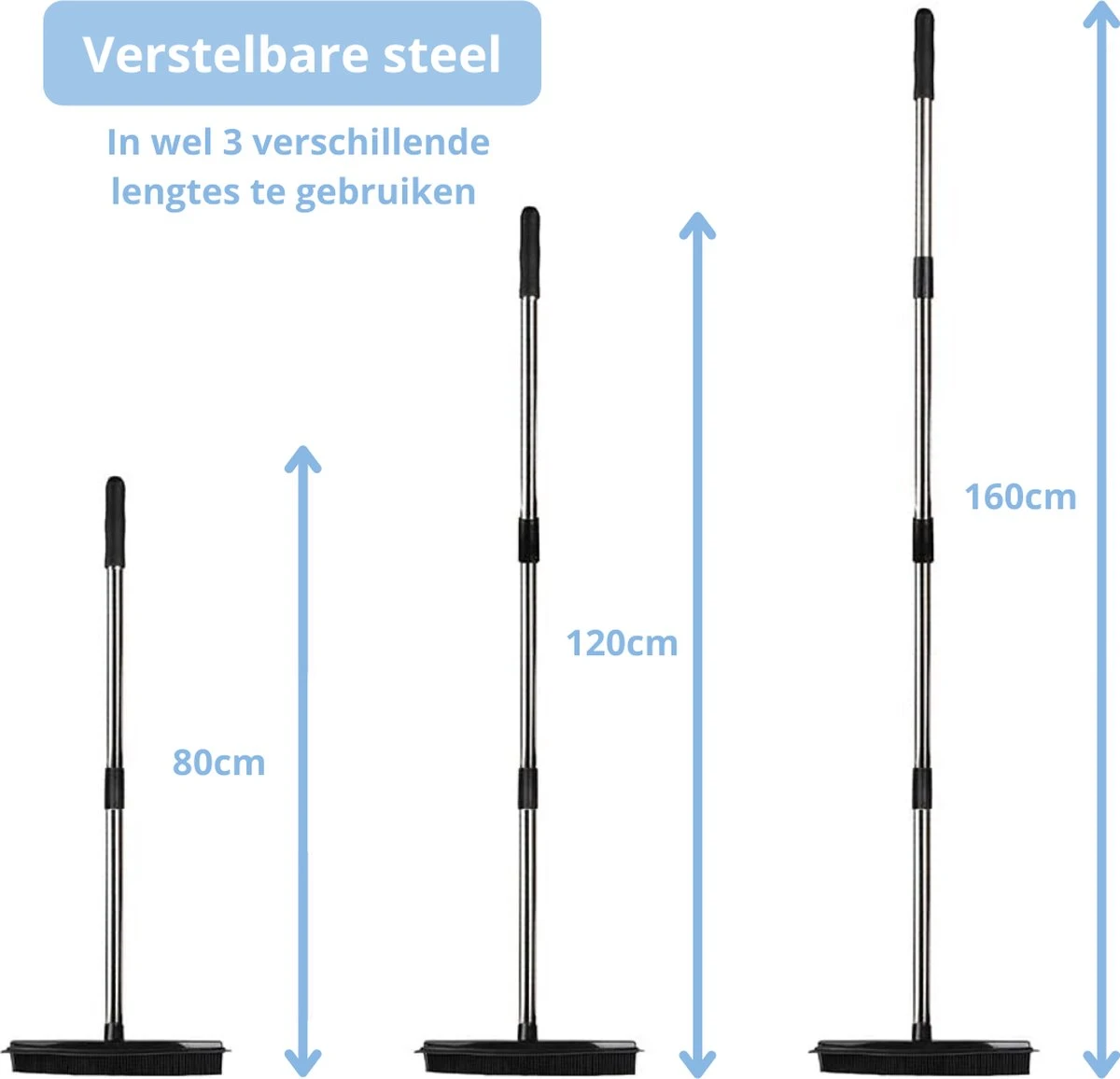 De Blaffende Kat 2 In 1 Rubberen Bezem – Bezem Binnen & Buiten – Vloerwisser Met Steel - Vloertrekker – Veger - Extra Lang 160cm 5 De Blaffende Kat 2 In 1 Rubberen Bezem – Bezem Binnen & Buiten – Vloerwisser Met Steel - Vloertrekker – Veger - Extra Lang 160cm - Afbeelding 3
