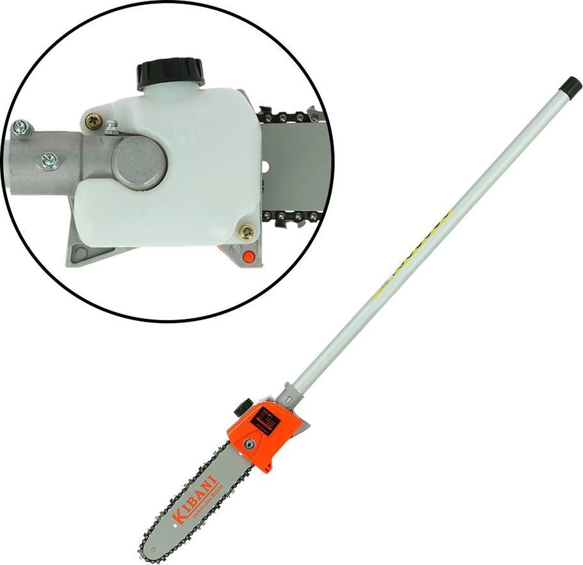 Kibani 6-in-1 Multitool - 52 Cc / 1.9 PK 2-takt Benzine Motor - Heggenschaar, Kettingzaag, Grastrimmer, Maaidraad 100M, Onkruidborstel, Zaagblad, Maaidraad 100 M & Bosmaaier 15 Kibani 6-in-1 Multitool - 52 Cc / 1.9 PK 2-takt Benzine Motor - Heggenschaar, Kettingzaag, Grastrimmer, Maaidraad 100M, Onkruidborstel, Zaagblad, Maaidraad 100 M & Bosmaaier - Afbeelding 13