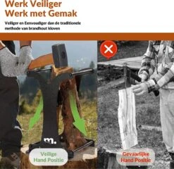 Miseru Houtklover – Zonder Bijl – No Axe – HANDMADE In Holland Houtsplijter – Houtkliever – Houtklover Voor Aanmaakhout – Ook Voor Stammen - Metaal -Tuingereedschap Winkel 1200x1168 2