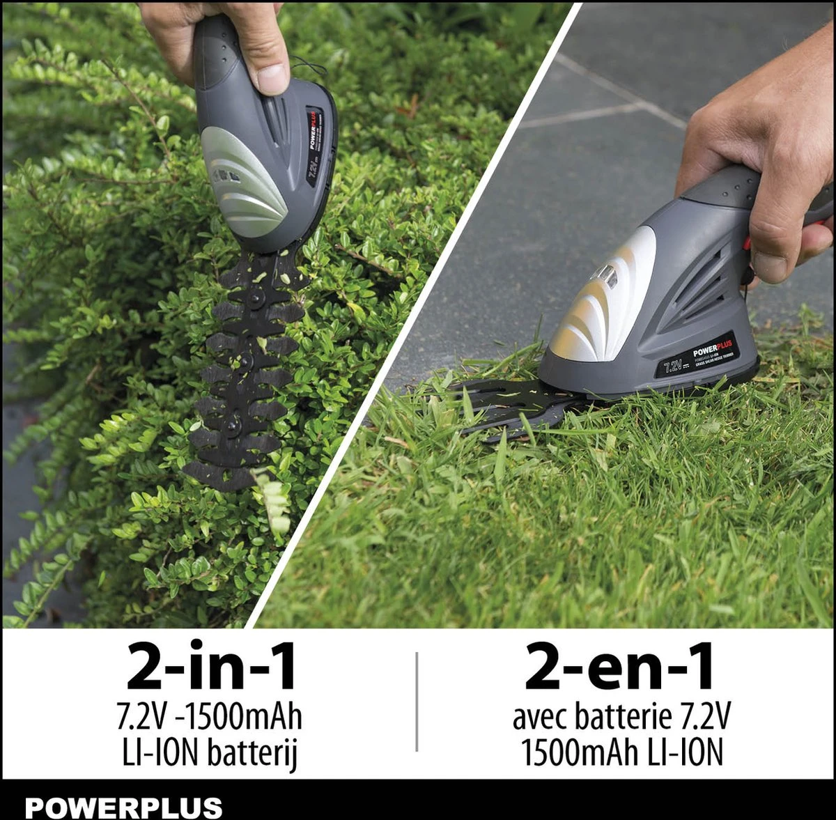 Powerplus POWEG4500 Gras-/Heggenschaar Accu - 7.2V - Snoeien En Knippen - Zwaardlengte 83/120mm - Mesafstand 8mm - Incl. 1,5Ah Accu En Lader - Haagschaar Voor Tuinonderhoud 5 Powerplus POWEG4500 Gras-/Heggenschaar Accu - 7.2V - Snoeien En Knippen - Zwaardlengte 83/120mm - Mesafstand 8mm - Incl. 1,5Ah Accu En Lader - Haagschaar Voor Tuinonderhoud - Afbeelding 3