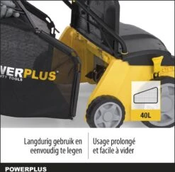 Powerplus POWXG7513 Elektrische Verticuteermachine - Mos Verwijderaar - 1400W - 320mm Maaibreedte - 45L Opvangbak - Incl. Gazonbeluchter/grasbeluchter -Tuingereedschap Winkel 1200x1179 14