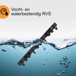 Volcan Bezemhouder - Bezem Ophangsysteem Tuingereedschap - Gereedschapshouder - Zelfklevend - 3M Tape - 3 Houders 4 Haken - RVS Zwart -Tuingereedschap Winkel 1200x1196 3
