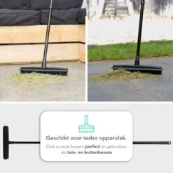 CLEANLY® Rubberen Bezem Met Vloerwisser - Kappersbezem - Zachte Bezem Binnen & Buiten - Vloertrekker Met Steel - 68-150 Cm -Tuingereedschap Winkel 1200x1200 105