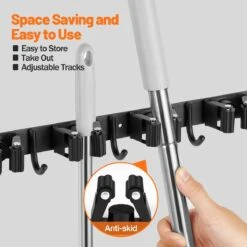 BOTC Bezemhouder - 5 Houders 6 Haken - Gereedschapshouder - Zeflklevend - Bezem Ophangsysteem - Ophanghaken - Tuingereedschap -Tuingereedschap Winkel 1200x1200 114