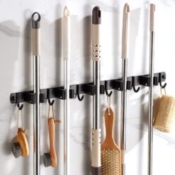 BOTC Bezemhouder - 5 Houders 6 Haken - Gereedschapshouder - Zeflklevend - Bezem Ophangsysteem - Ophanghaken - Tuingereedschap -Tuingereedschap Winkel 1200x1200 115