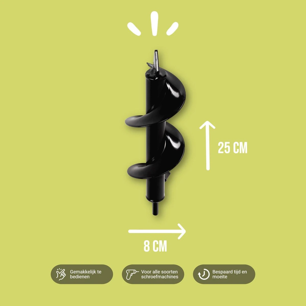 Merkloos Grondboor Voor Planten - 25 CM - Palenboor - Moestuin - Bollenplanter - Zwart 4 Merkloos Grondboor Voor Planten - 25 CM - Palenboor - Moestuin - Bollenplanter - Zwart - Afbeelding 2