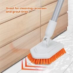 Merkloos Vloerschrobber - Bad Tegel Borstel Scrubber - Met 107cm Verstelbaar Lange - Voor Reiniging Badkamer Keuken Keramische Tegel - Oranje -Moederdag Cadeautje -Tuingereedschap Winkel 1200x1200 183