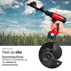 MaatWorkz - Grondboor - 25 CM - Boormachine - Bollenplanter - Moestuin - Palenboor - Boor - Tuin -Tuingereedschap Winkel 1200x1200 188