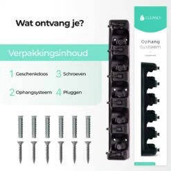 CLEANLY® Bezemhouder - Ophangsysteem Voor Tuingereedschap - Bezem Ophangsysteem - Gereedschapshouder Met Ophanghaken - ABS -Tuingereedschap Winkel 1200x1200 227