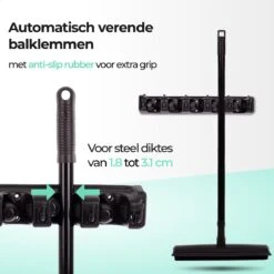 CLEANLY® Bezemhouder - Ophangsysteem Voor Tuingereedschap - Bezem Ophangsysteem - Gereedschapshouder Met Ophanghaken - ABS -Tuingereedschap Winkel 1200x1200 230