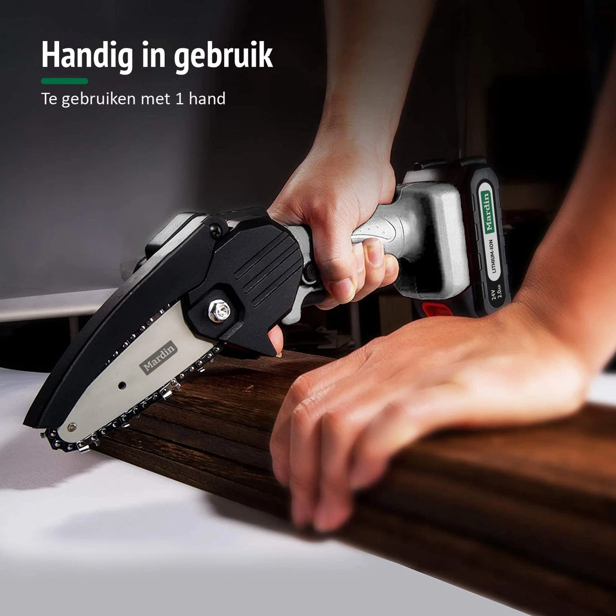 Mardin Mini Kettingzaag - Snoeizaag - Kettingzaag - Kettingzaag Electrisch Met 2 Accu - Inclusief Koffer - 1 Extra Accu - Grijs 4 Mardin Mini Kettingzaag - Snoeizaag - Kettingzaag - Kettingzaag Electrisch Met 2 Accu - Inclusief Koffer - 1 Extra Accu - Grijs - Afbeelding 2