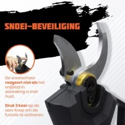Reichlër® Elektrische Snoeischaar - 40 Mm Snijdiameter - 2x Accu - Anti-cut Functie - Heggenschaar - Takkenschaar - Zwart -Tuingereedschap Winkel 1200x1200 31