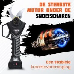 Reichlër® Elektrische Snoeischaar - 40 Mm Snijdiameter - 2x Accu - Anti-cut Functie - Heggenschaar - Takkenschaar - Zwart -Tuingereedschap Winkel 1200x1200 32