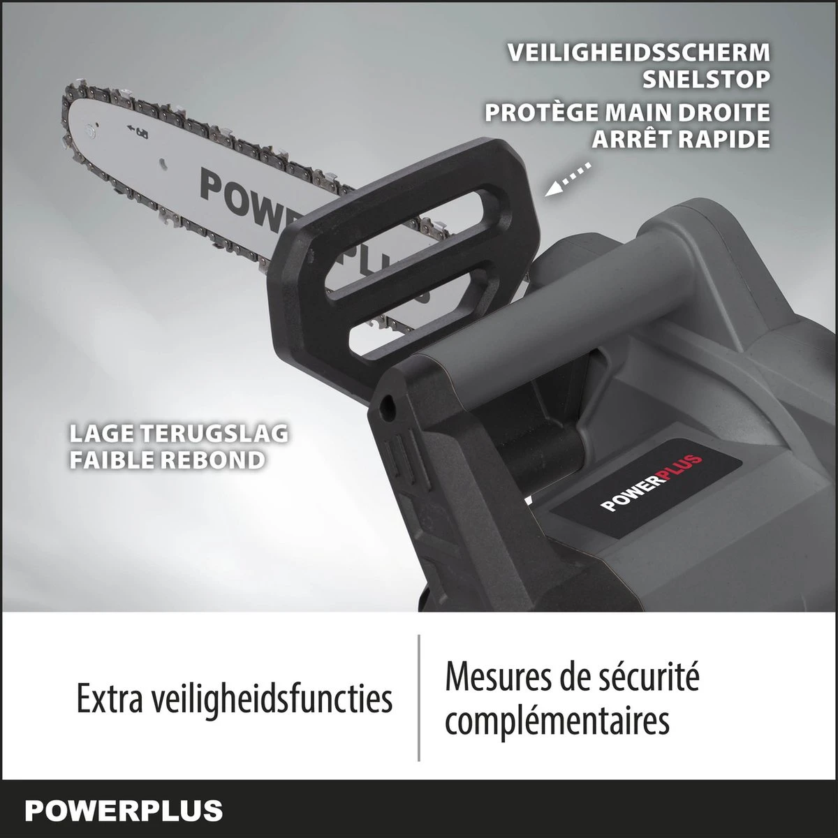 Powerplus POWEG10110 Elektrische Kettingzaag - 2200W - Zwaardlengte 400mm - Automatische Kettingsmering - Incl. 1x Ketting En 1x Zwaard 7 Powerplus POWEG10110 Elektrische Kettingzaag - 2200W - Zwaardlengte 400mm - Automatische Kettingsmering - Incl. 1x Ketting En 1x Zwaard - Afbeelding 5