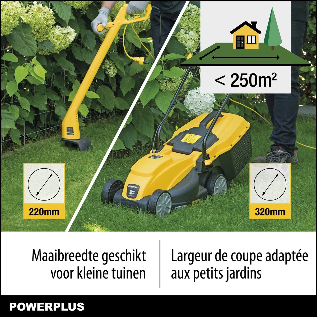 Powerplus POWXG6212T Elektrische Grasmaaier - Grasmachine Voor Kleine En Middelgrote Tuin - 1300W - Maaibreedte 320mm - Verstelbare Maaihoogte - 30L Opvangbak - Incl. Grastrimmer 250W 4 Powerplus POWXG6212T Elektrische Grasmaaier - Grasmachine Voor Kleine En Middelgrote Tuin - 1300W - Maaibreedte 320mm - Verstelbare Maaihoogte - 30L Opvangbak - Incl. Grastrimmer 250W - Afbeelding 2