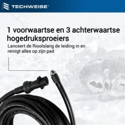 Techweise - Rioolslang Voor Kärcher K2 T/m K7 - 15M - Met Voorwaartse Hogedruksproeiers 21 Techweise - Rioolslang Voor Kärcher K2 T/m K7 - 15M - Met Voorwaartse Hogedruksproeiers -Tuingereedschap Winkel 1200x1200 817