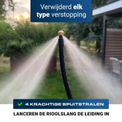 Techweise - Rioolslang Voor Kärcher K2 T/m K7 - 15M - Met 4 Achterwaartse Hogedruksproeiers 16 Techweise - Rioolslang Voor Kärcher K2 T/m K7 - 15M - Met 4 Achterwaartse Hogedruksproeiers -Tuingereedschap Winkel 1200x1200 828