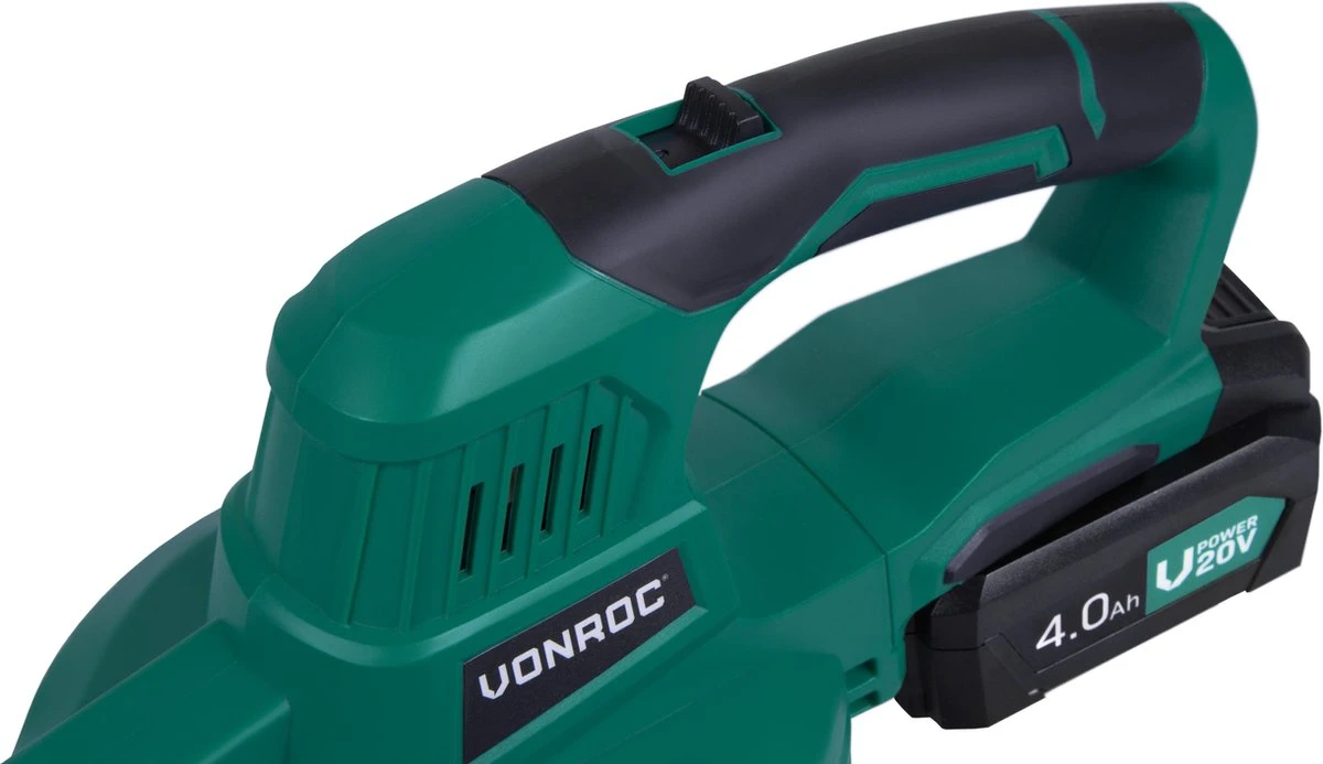VONROC Accu Bladblazer – VPower 20V – 2 Standen – Max. Blaassnelheid 190km/u – Incl. 4.0Ah Accu En Sneloplader 4 VONROC Accu Bladblazer – VPower 20V – 2 Standen – Max. Blaassnelheid 190km/u – Incl. 4.0Ah Accu En Sneloplader - Afbeelding 3