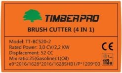 TIMBERPRO – 2in1 - Bosmaaier - Kantenmaaier - Benzine - 52 Cc - Draad En Mes - 3,0 PK -Tuingereedschap Winkel 1200x721 6