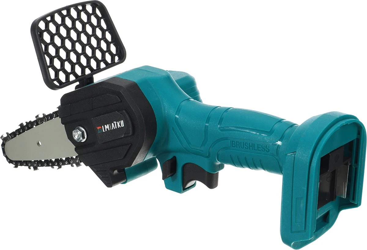 Merkloos Mini Accu Kettingzaag - 4 Inch Elektrische Boomzaag - Handkettingzaag - Met 2 Accu En 1 Oplader - Voor Tuinboom Ranch Bomen Snijden Hout- Blauw 11 Merkloos Mini Accu Kettingzaag - 4 Inch Elektrische Boomzaag - Handkettingzaag - Met 2 Accu En 1 Oplader - Voor Tuinboom Ranch Bomen Snijden Hout- Blauw - Afbeelding 9