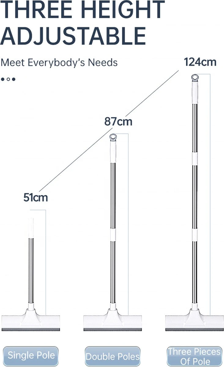 Synx Tools Luiwagen Borstel 2-in-1 Trekker - Badkamer Borstel Vloertrekker Met Steel Schrobborstel - Harde Borstelharen - Vloerwisser Badkamer - Met Telescopische Steel 4 Synx Tools Luiwagen Borstel 2-in-1 Trekker - Badkamer Borstel Vloertrekker Met Steel Schrobborstel - Harde Borstelharen - Vloerwisser Badkamer - Met Telescopische Steel - Afbeelding 2