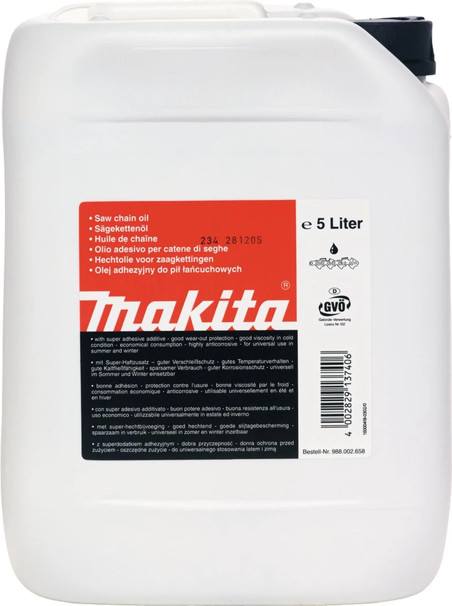 Makita 988002658 | Kettingzaagolie - 5 Liter 3 Makita 988002658 | Kettingzaagolie - 5 Liter