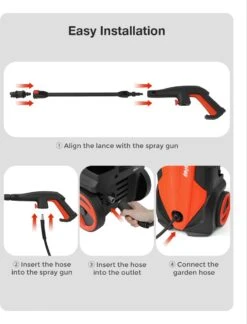 Merkloos Home Hogedrukreiniger - 2100W - 165 Bar - Met Verstelbare Nozzles Slanghaspel 5m Netsnoer 10m Slang - Voor Reiniging Huis Auto Tuin -Tuingereedschap Winkel 914x1200 4