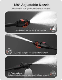 Merkloos Home Hogedrukreiniger - 2100W - 165 Bar - Met Verstelbare Nozzles Slanghaspel 5m Netsnoer 10m Slang - Voor Reiniging Huis Auto Tuin -Tuingereedschap Winkel 939x1200 4